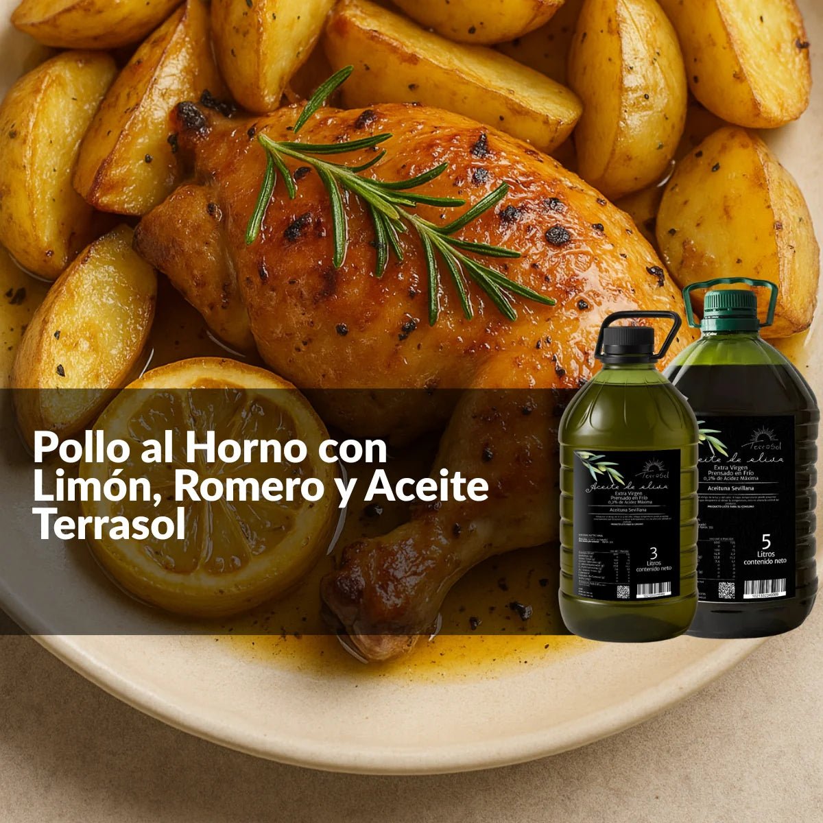 🍗Pollo al limón con papas rústicas y oliva (Dificultad: ★★★☆☆)