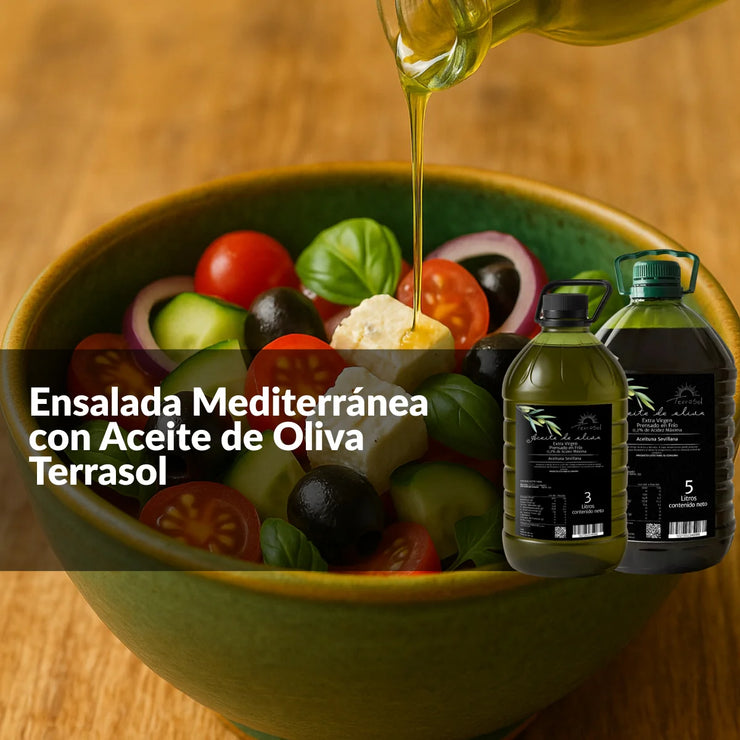 🥗Ensalada mediterránea fresca con Aceite de Oliva Terrasol (Dificultad: ★☆☆☆☆)