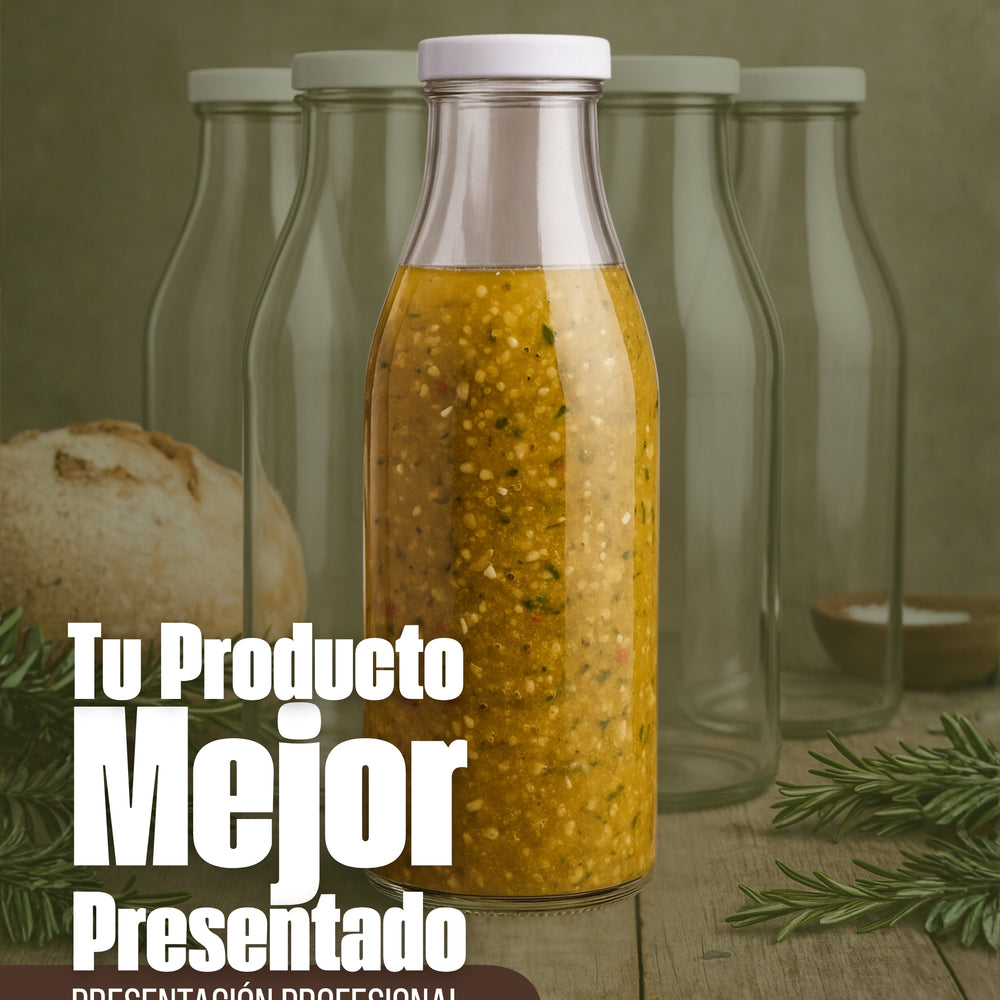 Kit Botellas de Vidrio 1L Gourmet – 20 Unidades