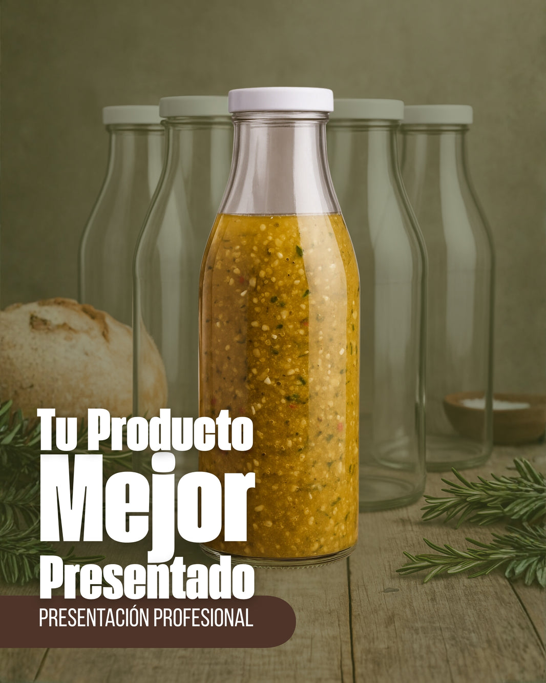 image Kit Botellas de Vidrio 1L Gourmet – 20 Unidades
