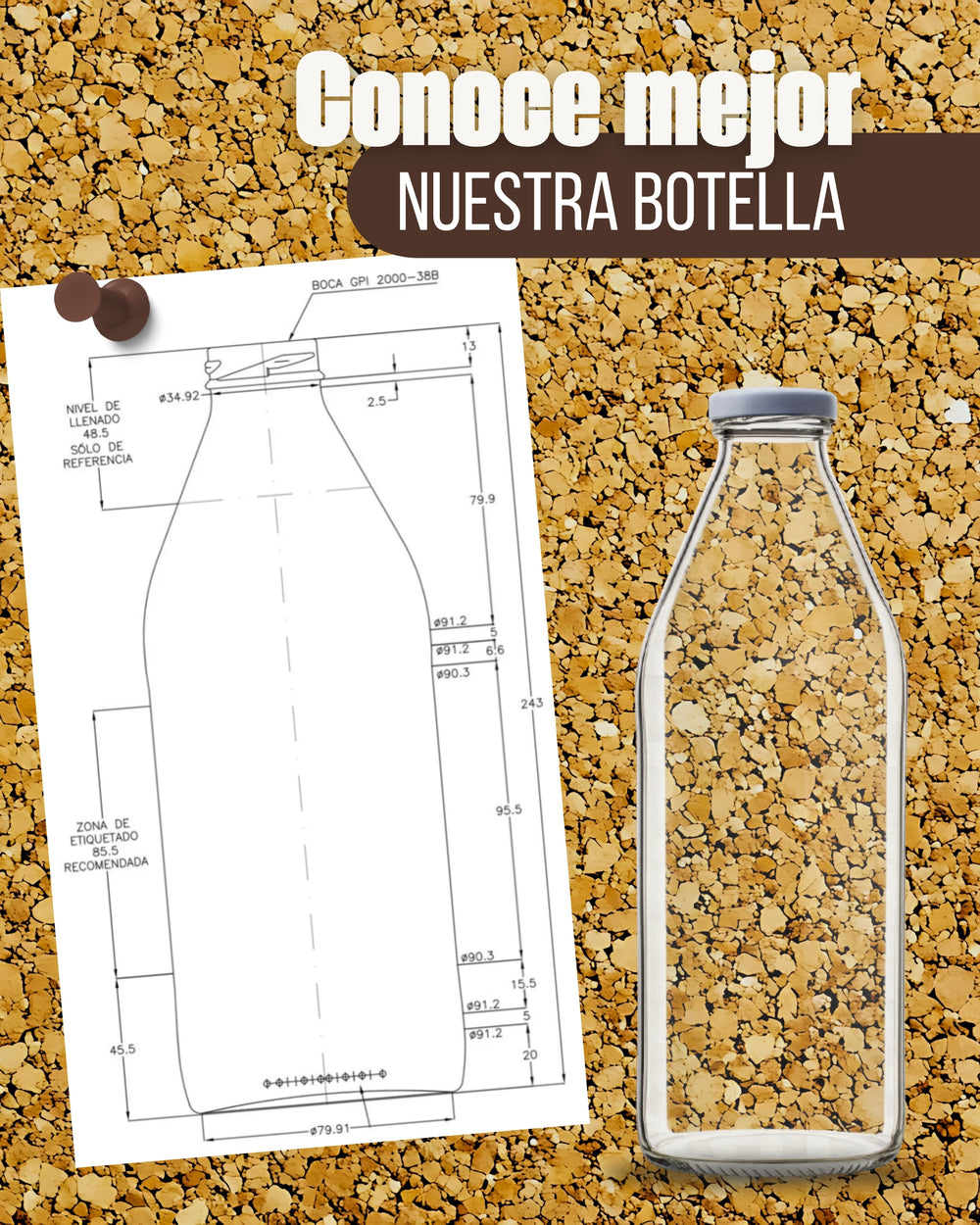 Kit Botellas de Vidrio 1L Gourmet – 20 Unidades