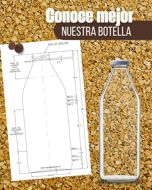 Kit Botellas de Vidrio 1L Gourmet – 20 Unidades