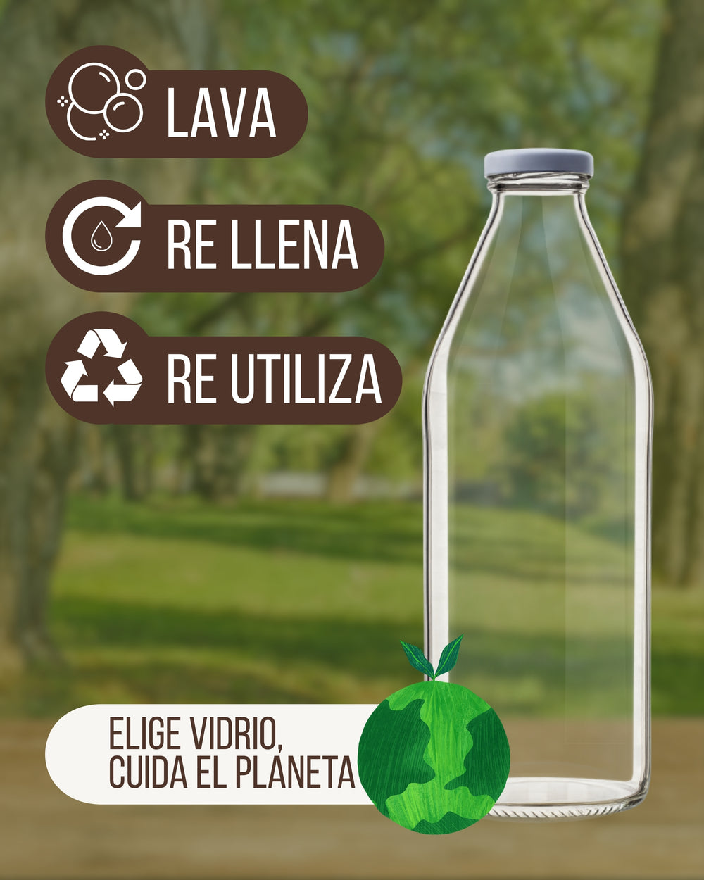 Kit Botellas de Vidrio 1L Gourmet – 20 Unidades